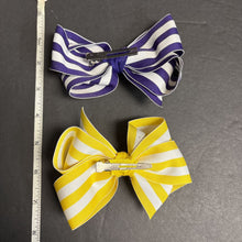 Load image into Gallery viewer, 2pk Striped Hairbow Clips
