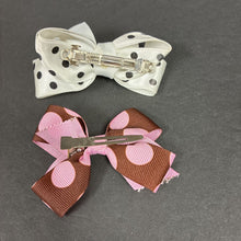 Load image into Gallery viewer, 2pk Polka Dot Hairbow Clips
