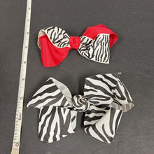 Load image into Gallery viewer, 2pk Zebra Print Hairbow Clips
