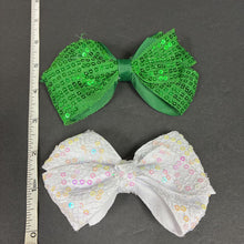 Load image into Gallery viewer, 2pk Sequin Hairbow Clips
