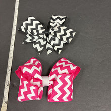 Load image into Gallery viewer, 2pk Chevron Hairbow Clips
