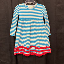 Load image into Gallery viewer, 95% Cotton 5% Spandex Striped Ruffle Dress (NEW)
