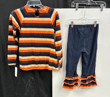 Load image into Gallery viewer, 95% Cotton 5% Spandex 2pc Striped Ruffle Outfit (NEW)
