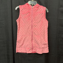 Load image into Gallery viewer, 100% Polyester Textured Hooded Zip Up Vest Top (NEW)
