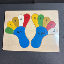 Load image into Gallery viewer, 12pc Counting Toes Wooden Puzzle (NEW)
