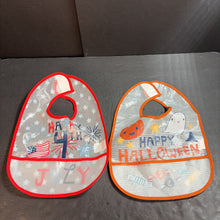 Load image into Gallery viewer, 4pk Holiday Bibs (Fourth of July, Halloween,Christmas, &amp; Thanksgiving)
