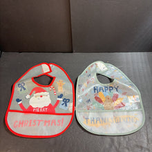 Load image into Gallery viewer, 4pk Holiday Bibs (Fourth of July, Halloween,Christmas, &amp; Thanksgiving)
