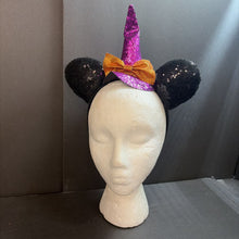 Load image into Gallery viewer, Minnie Mouse Halloween Sequin Witch Ears Headband Disney
