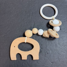Load image into Gallery viewer, Wooden Elephant Teether Attachment Toy
