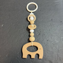 Load image into Gallery viewer, Wooden Elephant Teether Attachment Toy
