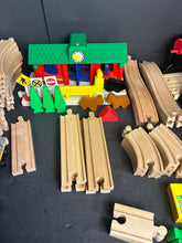 Load image into Gallery viewer, Wooden Train Set w/Trains &amp; Accessories
