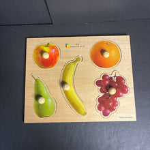 Load image into Gallery viewer, 5pc Wooden Large Knob Fruit Puzzle
