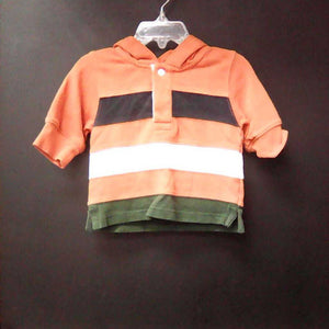 boys gymboree orange striped hooded shirt