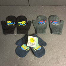 Load image into Gallery viewer, 3pk Boys Magic Stretch Construction Mittens (NEW) (N'ice Caps)
