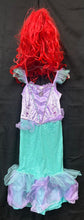 Load image into Gallery viewer, Ariel Mermaid Dress w/Wig Disney
