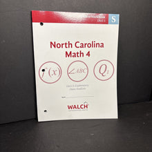 Load image into Gallery viewer, North Carolina Math 4 Student Workbook Unit 5 Data Analysis (Walch Integrated Math) -workbook paperback
