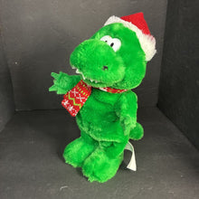 Load image into Gallery viewer, Animatronic Musical Christmas Dinosaur Plush Battery Operated
