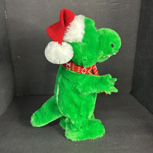 Load image into Gallery viewer, Animatronic Musical Christmas Dinosaur Plush Battery Operated
