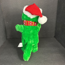 Load image into Gallery viewer, Animatronic Musical Christmas Dinosaur Plush Battery Operated
