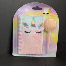Load image into Gallery viewer, Plush Unicorn Diary Notebook w/Pen (NEW)
