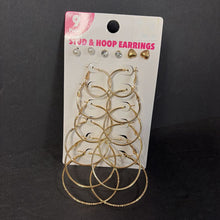 Load image into Gallery viewer, 9pk Stud &amp; Hoop Earrings (NEW)
