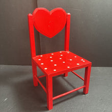 Load image into Gallery viewer, Wooden Polka Dot Heart Chair for 18" Doll
