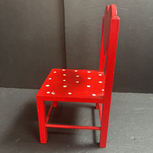 Load image into Gallery viewer, Wooden Polka Dot Heart Chair for 18" Doll
