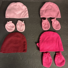 Load image into Gallery viewer, 4pk Girls Infant Bow Hats w/Mittens
