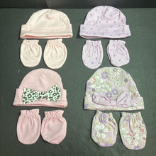 Load image into Gallery viewer, 4pk Girls Infant Hats w/Mittens
