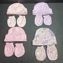 Load image into Gallery viewer, 4pk Girls Infant Hats w/Mittens
