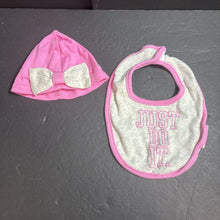 Load image into Gallery viewer, Girls Hat &amp; Bib Set
