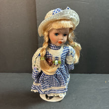 Load image into Gallery viewer, Porcelain Doll in Plaid Dress (Far East Brokers)
