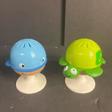 Load image into Gallery viewer, 2pk Stay-Put Sea Animal Suction Cup Rattles
