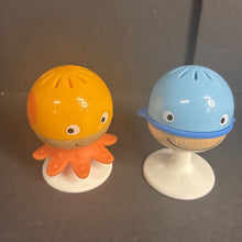 Load image into Gallery viewer, 2pk Stay-Put Sea Animal Suction Cup Rattles

