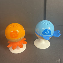 Load image into Gallery viewer, 2pk Stay-Put Sea Animal Suction Cup Rattles
