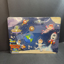 Load image into Gallery viewer, 9pc Wooden Space Peg Puzzle (NEW) (Creative Kids)

