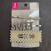 Load image into Gallery viewer, 3pk Pearl Hair Clips (NEW)
