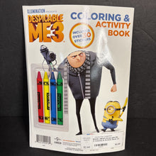 Load image into Gallery viewer, [NEW] Despicable Me 3: Coloring &amp; Activity Book w/ Crayons (Bendon) -character activity paperback
