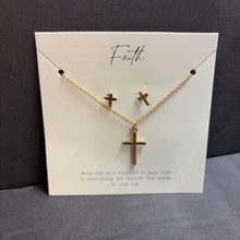 Load image into Gallery viewer, Faith Cross Necklace &amp; Earrings Set (NEW)
