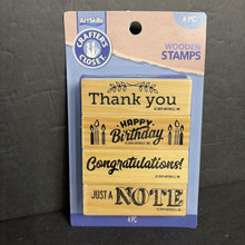 Load image into Gallery viewer, 4pc Wooden Stamps (NEW)
