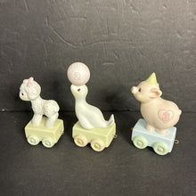 Load image into Gallery viewer, 3pk Birthday Train Animal Figurines Ages 1-3 1985 Vintage Collectible
