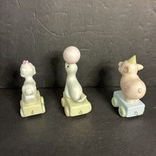 Load image into Gallery viewer, 3pk Birthday Train Animal Figurines Ages 1-3 1985 Vintage Collectible
