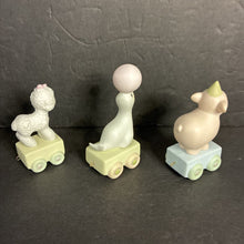 Load image into Gallery viewer, 3pk Birthday Train Animal Figurines Ages 1-3 1985 Vintage Collectible
