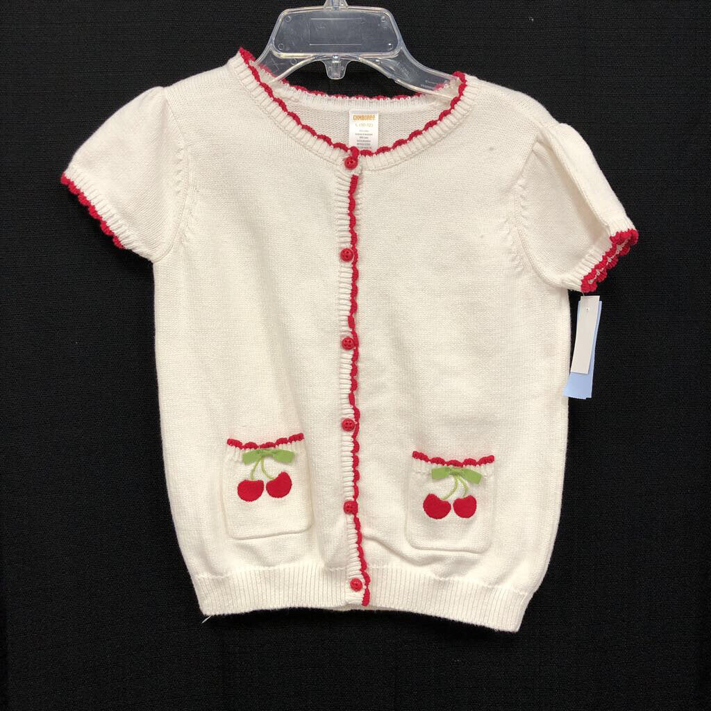 button down cherry top sweater