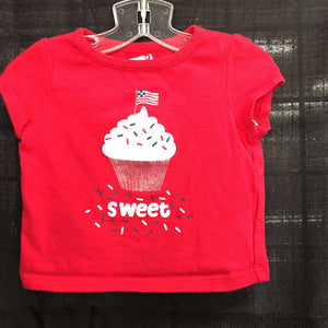 "Sweet" cupcake w/ flag top USA
