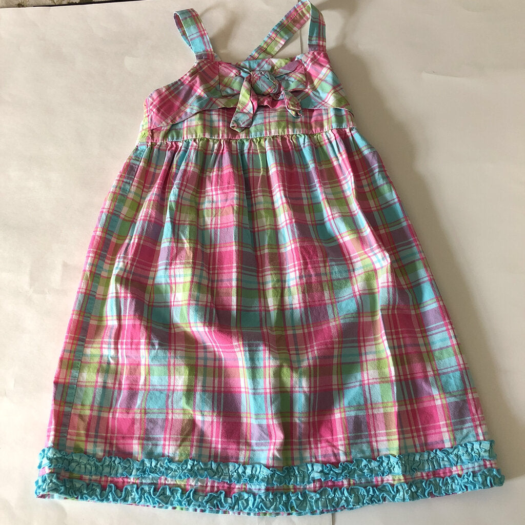 ruffle plaid bow dress