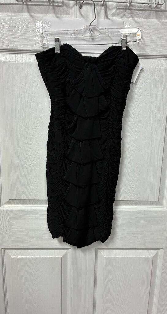 strapless ruffled dress