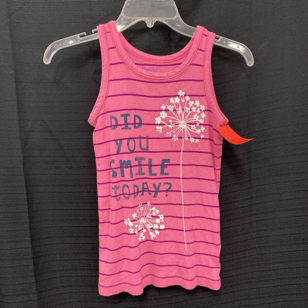 did you smile today striped sleeveless top