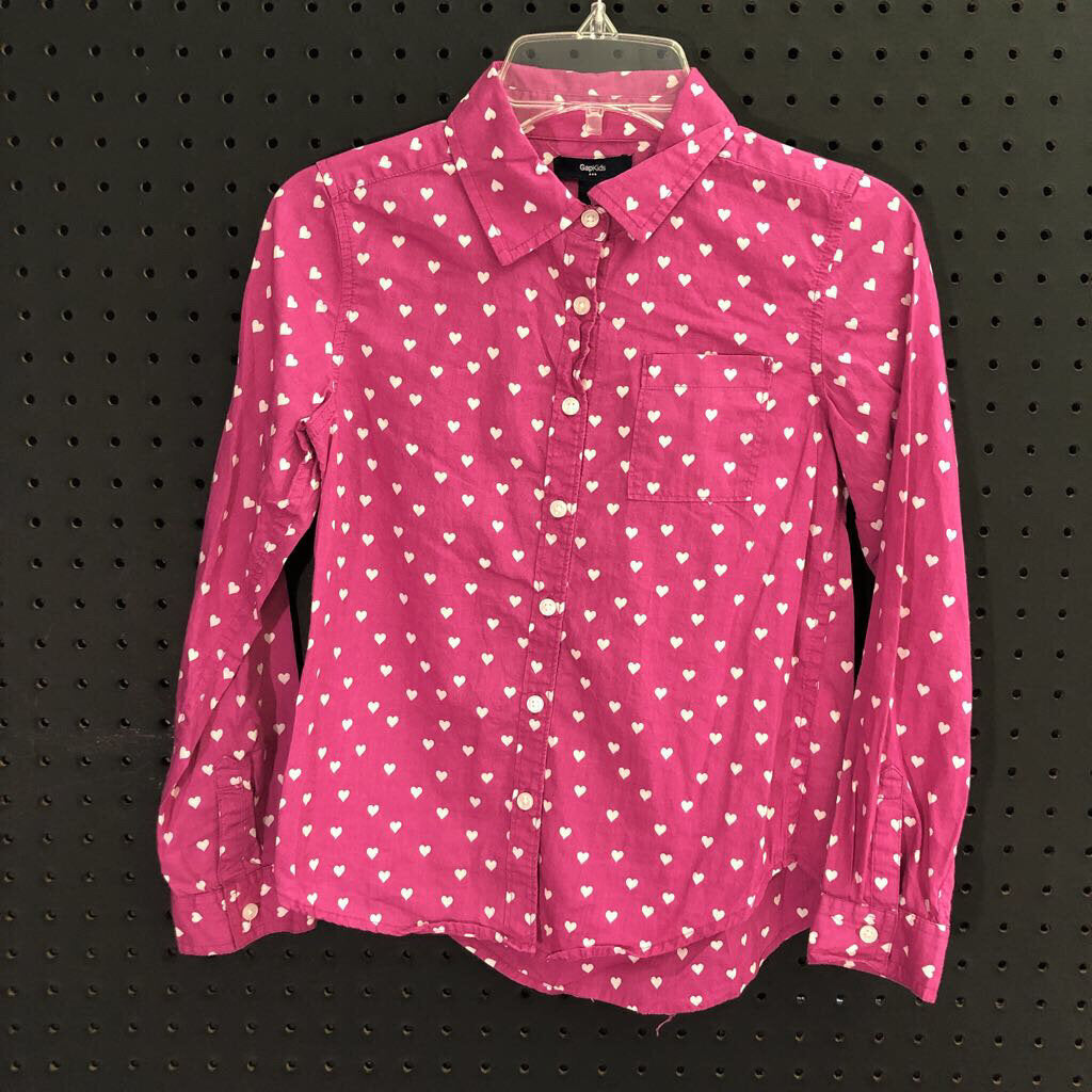 Button-up top w/hearts