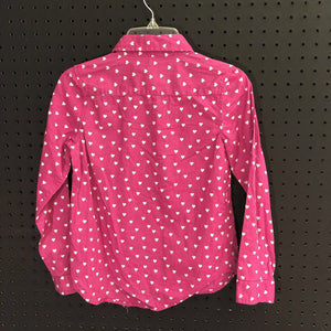 Button-up top w/hearts